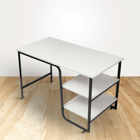 SOHO Office Computer Table For Staff - 4x2 Feet With Open Shelves