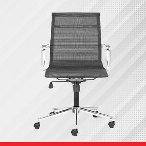 BLACK Mid Back Mesh Ergonomic Office Chair - Transteel