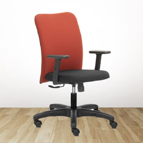 FOCUS Maroon Mid Back Ergonomic Office Chair With Adjustable Arm & Nylon Base