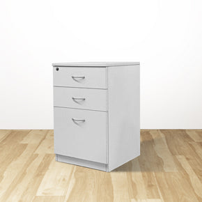 Phoenix- Slim Pedestal with three drawers in full white