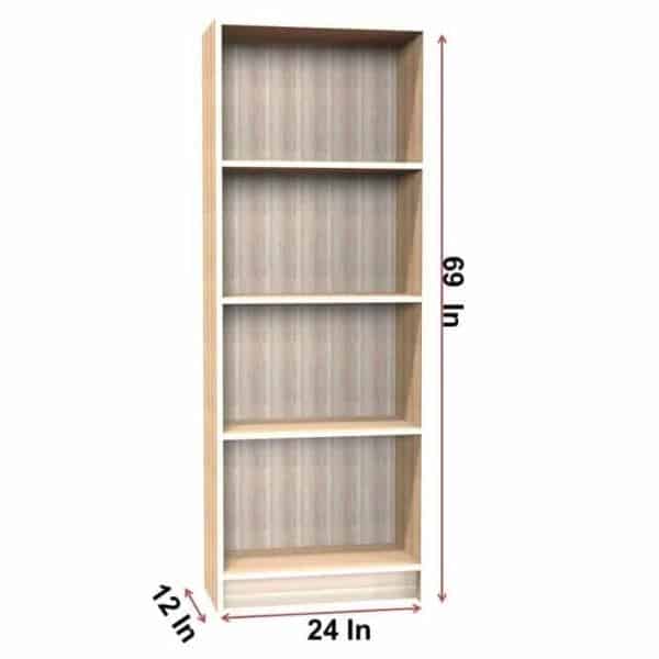 Modern Open Book Shelf – Moldau Acacia light -Transteel
