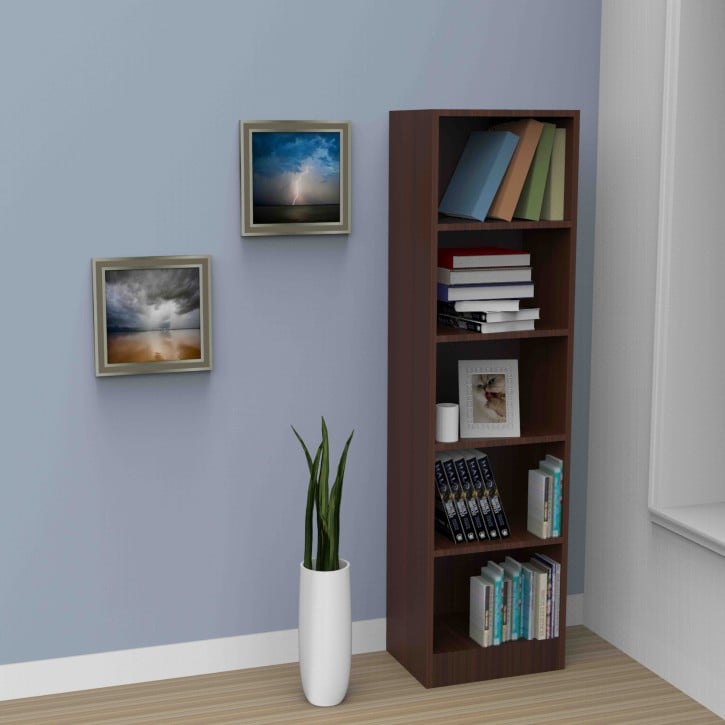 Modern Open Book Shelf - Classic Walnut