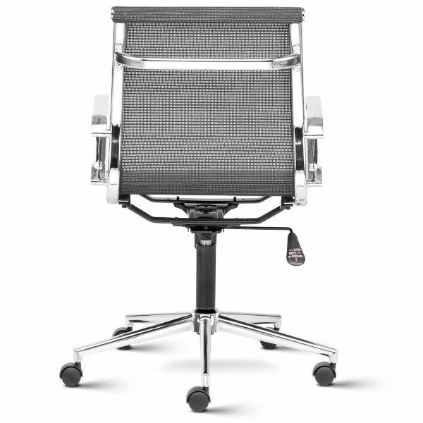 "Black" Mid Back Mesh Ergonomic Chair with Aluminium Arms