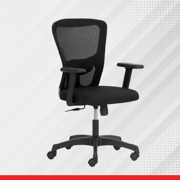 FLUID BASICS – Mid Back Ergonomic Chair with Mesh Back & Adjustable Arms