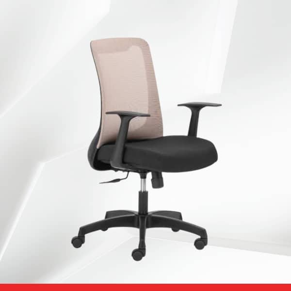 Reflect Mid Back Mesh Backrest Ergonomic Chair with Fixed Arms-TRANSTEEL
