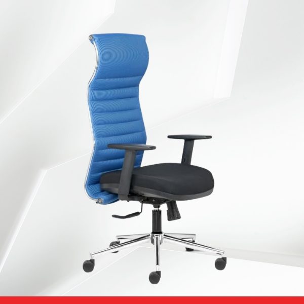 Black Neo – High Back Mesh Ergonomic Chair with Adjustable Arms-blue-TRANSTEEL