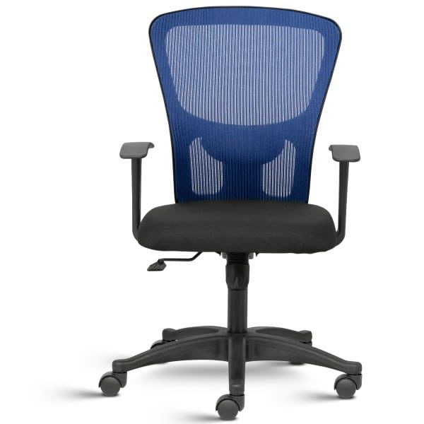 Fluid Lite Mid Back Ergonomic Mesh Chair with Fixed arms-Blue Colour