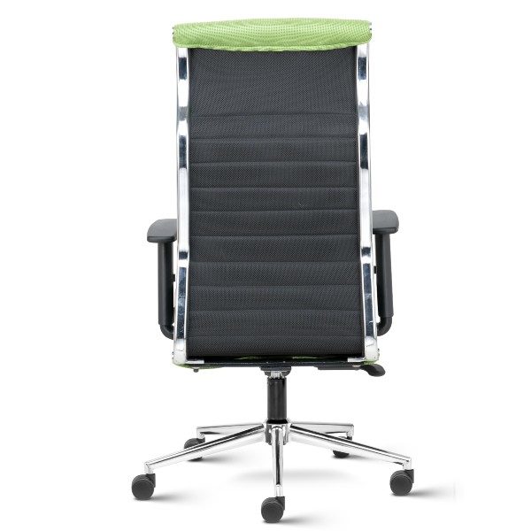 Black Neo High Back Mesh Ergonomic Chair with adjustable arms - Green