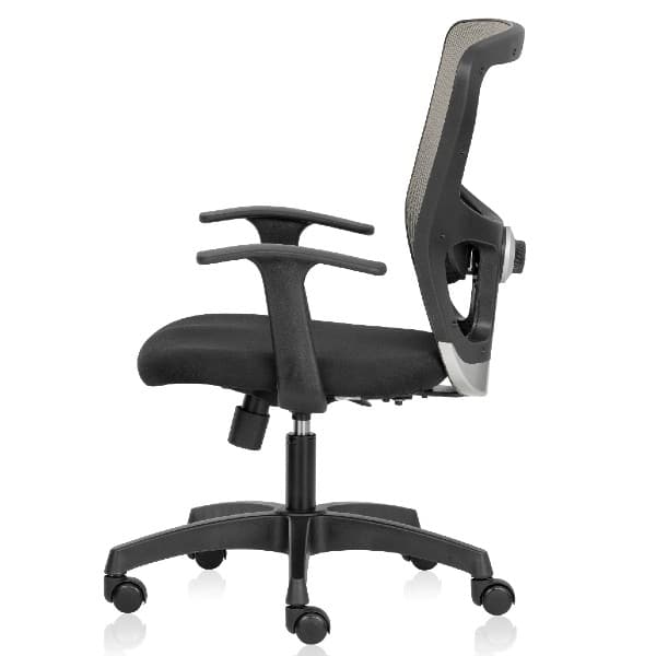 Fluid Mid Back Ergonomic Mesh Chair with Fixed arms-Grey colour