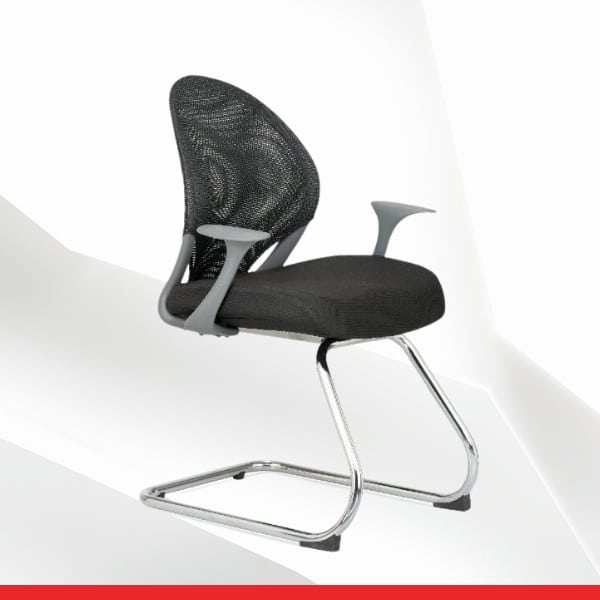 Connect – Low Back Mesh Ergonomic Visitor Chair with Fixed Arms-TRANSTEEL