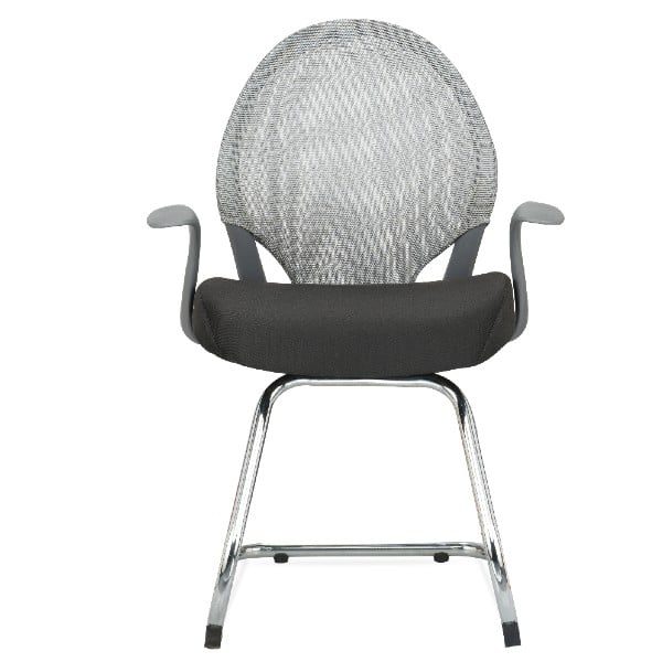 Connect – Low Back Mesh Ergonomic Visitor Chair with Fixed Arms-grey-TRANSTEEL
