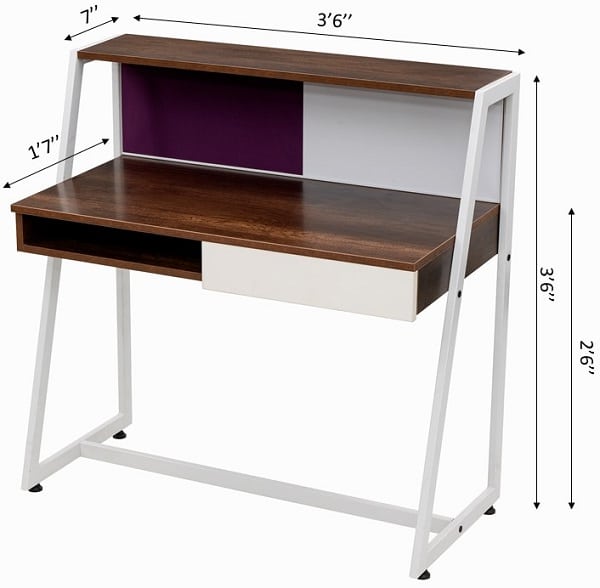 HomeWork Ergo Study Desk with Pinboard, Writing Board, Pencil Drawer and Open Shelf & Storage