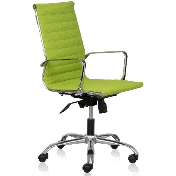 Medley Mid Chair with breathable natural fabrics and Aluminium Die cast arms - Green