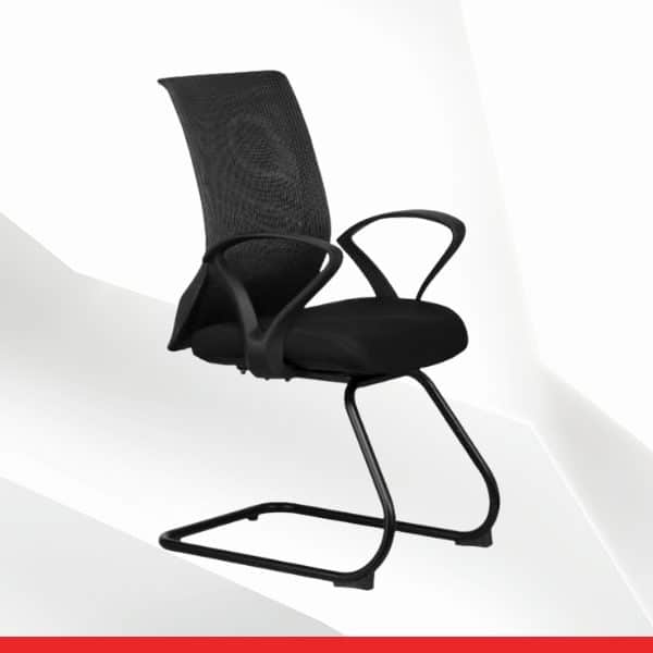Atos – Low Back Mesh Visitor Chair with Arms-TRANSTEEL
