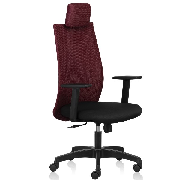 Vector High Back Mesh Ergonomic chairs with adjustable arms - Maroon