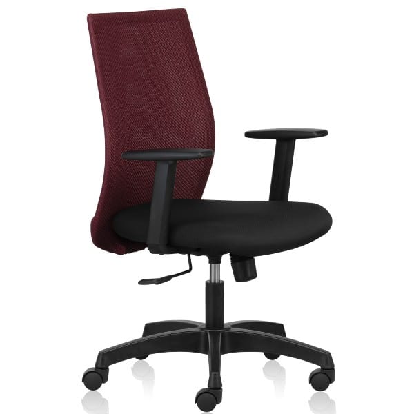 Vector Mid Back Mesh Ergonomic chairs with adjustable arms - Maroon