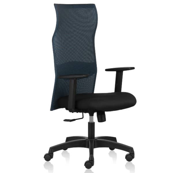 Hello High Back Mesh Ergonomic chairs with adjustable arms - Blue