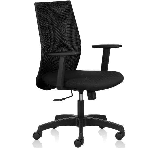 Vector Mid Back Mesh Ergonomic chairs with adjustable arms - Black
