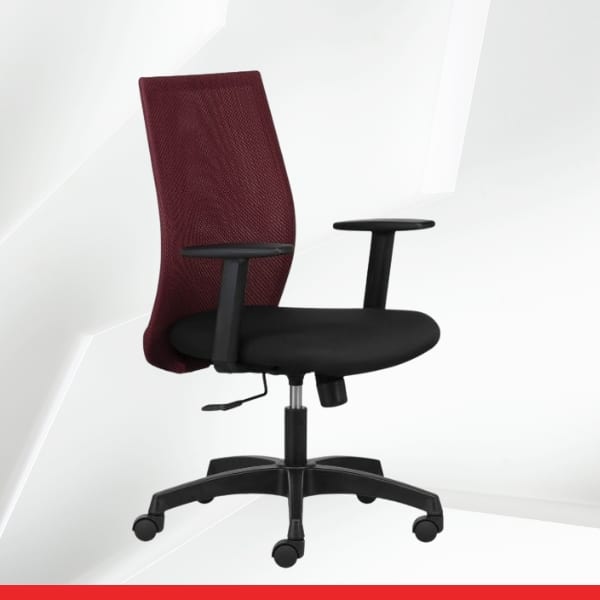 Vector – Mid Back Mesh Ergonomic Chair with Adjustable Arms-maroon-TRANSTEEL