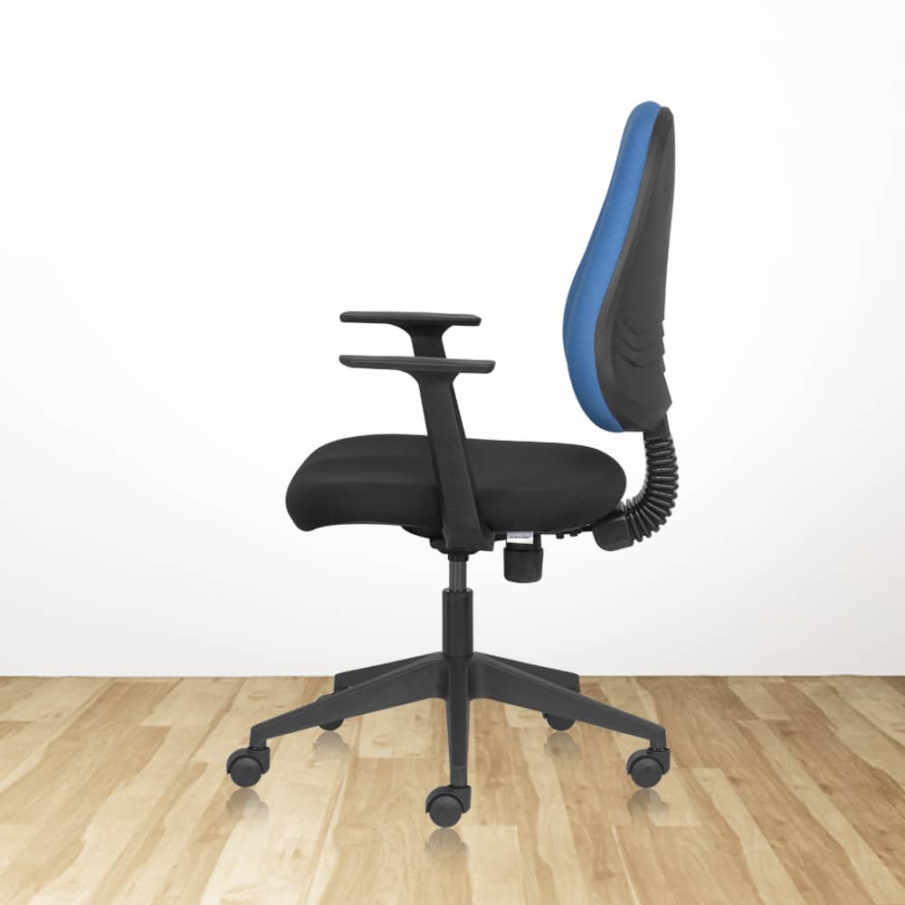 INFINITY Mid Back Ergonomic Office Chair with Fabric Seat & Arms-Blue