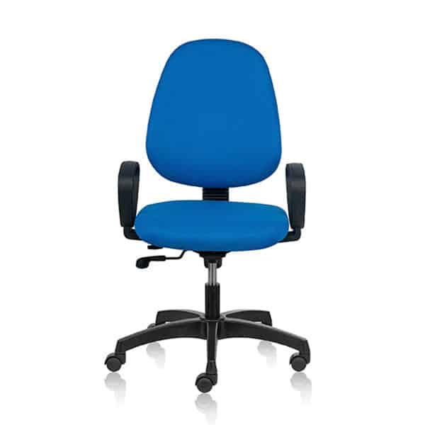 INFINITY - Mid Back Chair with Fabric Seat with Fixed Arms-Blue-Transteel