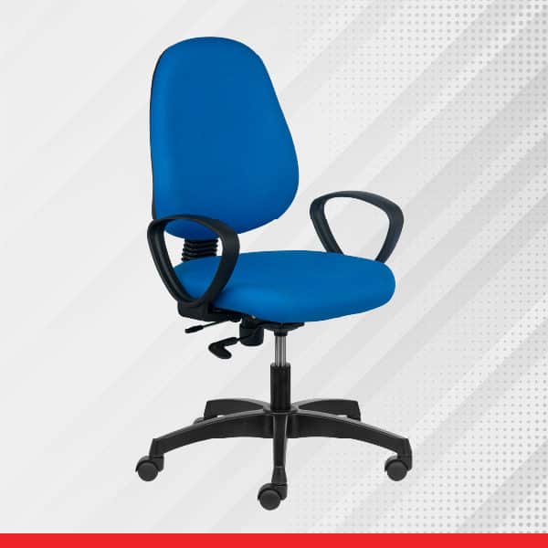 INFINITY – Mid Back Chair with Fabric Seat with Fixed Arms-Blue