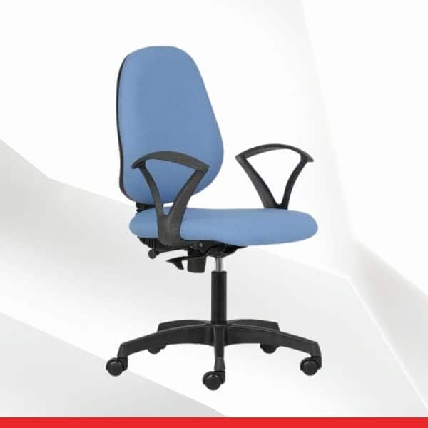 Infinity – Mid Back Chair with Fabric Seat with Fixed Arms-TRANSTEEL
