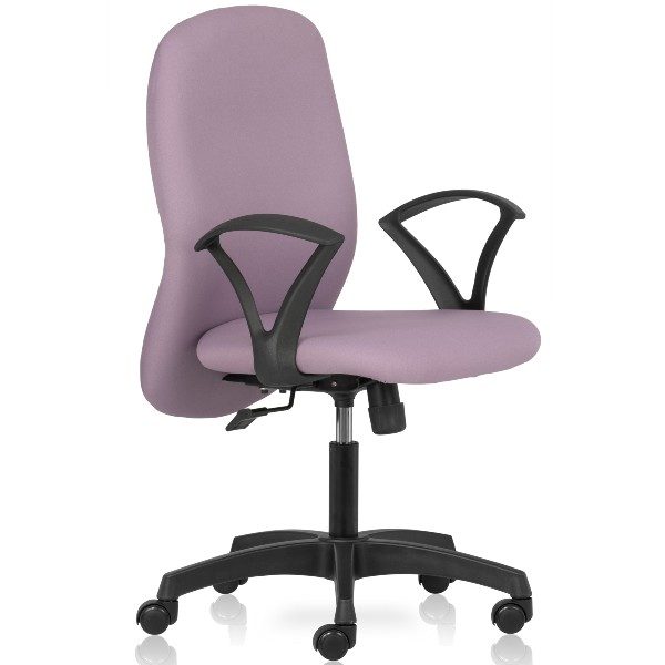 Jupiter Mid Back chair with upholstered Back , Seat and fixed arms - Pink