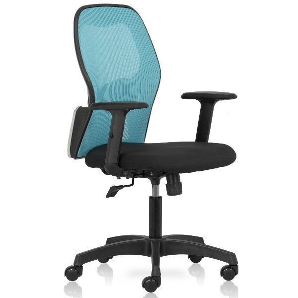 IWeb Mid Back Mesh Office chair with adjustable arms - Blue