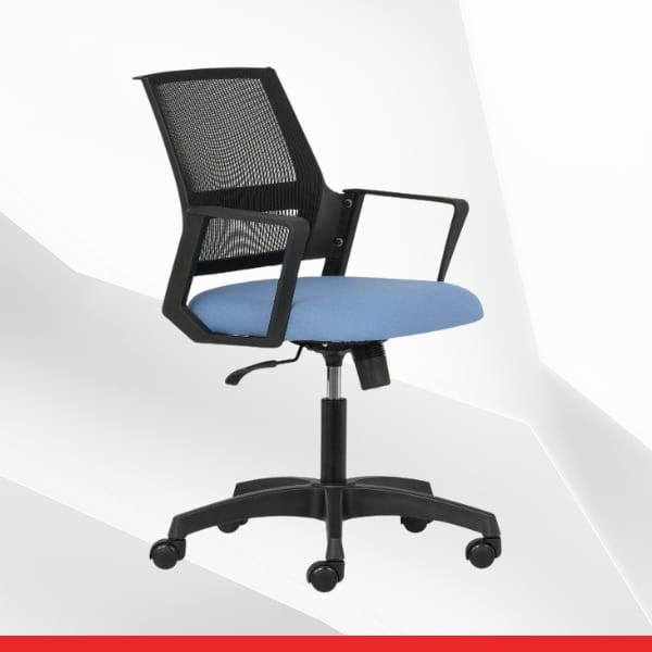 iExpress – Low Back Chair with Mesh Back and Fixed Arms-TRANSTEEL