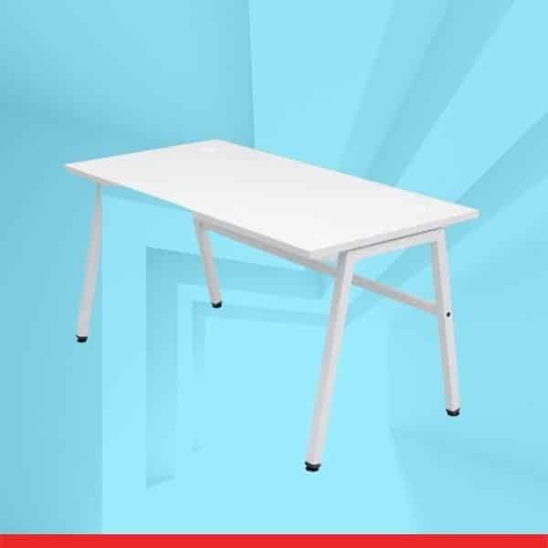 Angle Plus – 5 Feet White Office Table – Study Desk-TRANSTEEL