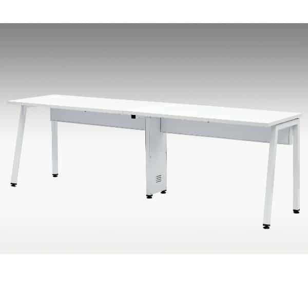 2 Seater Straight Workstation ( White top and White Powder Coating )