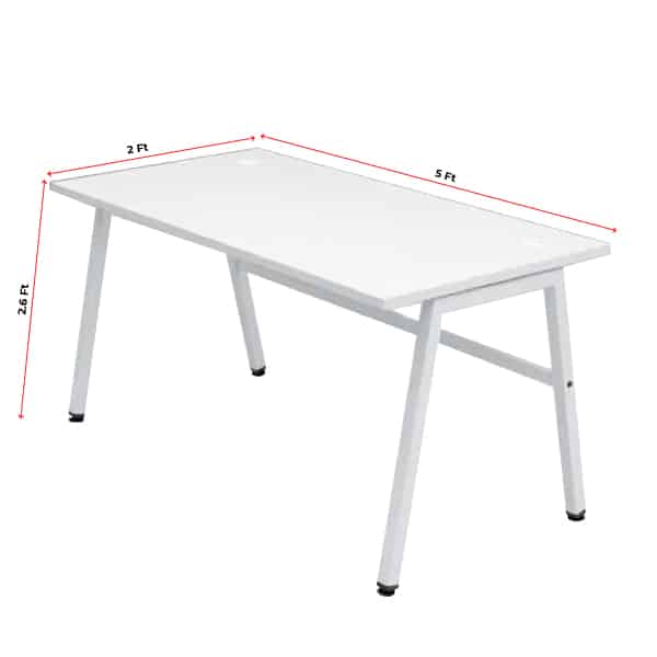 transteel table_Angle Plus – 5 Feet White Office Table – Study Desk