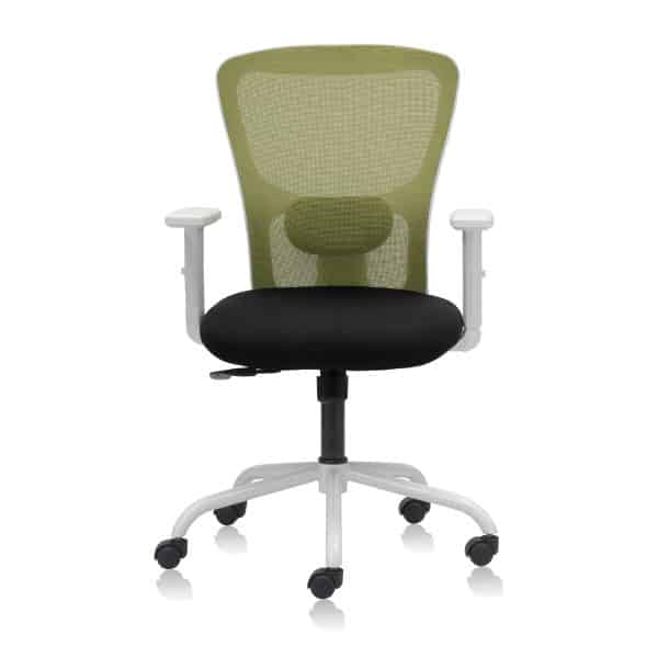 RELAY - Mid Back Chair With 1D Adjustable Arms and Steel Powder Coated Base - TRANSTEEL