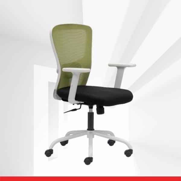 Relay – Mid Back Chair With 1D Adjustable Arms and Steel Powder Coated Base-TRANSTEEL