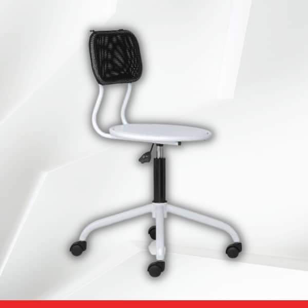 Spin White – Swivel Chair with Mesh Backrest and Perforated Metal Powder Coated Seat-TRANSTEEL