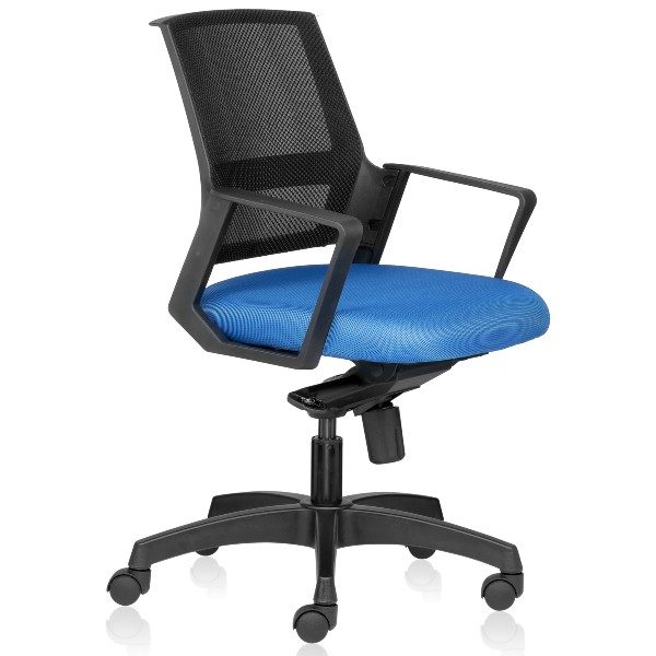 I-Express Mesh low Back chair with knee tilt with multiple position lock - Blue