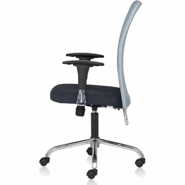 Zeus Mesh Mid Back chair with 2D Adjustable arm & steel chrome base
