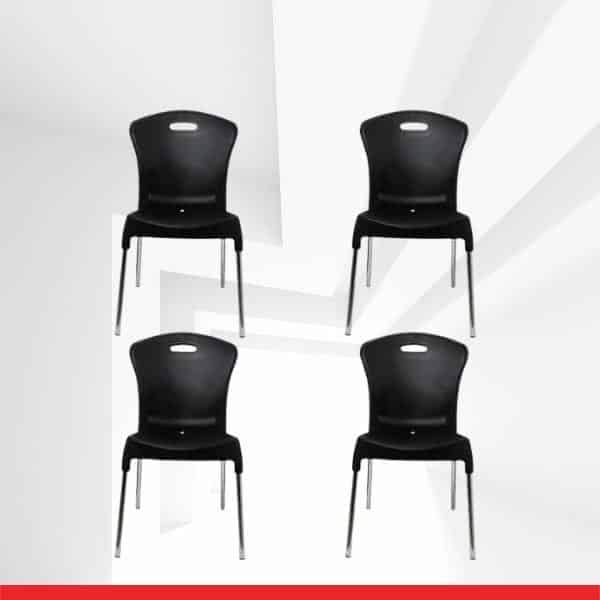 Echo Chair in Black – Set of 4 Chairs-TRANSTEEL