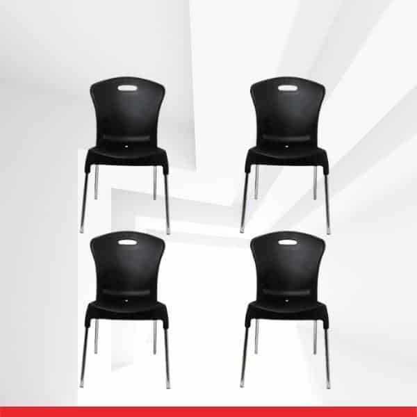 Echo Chair in Black – Set of 4 Chairs-TRANSTEEL