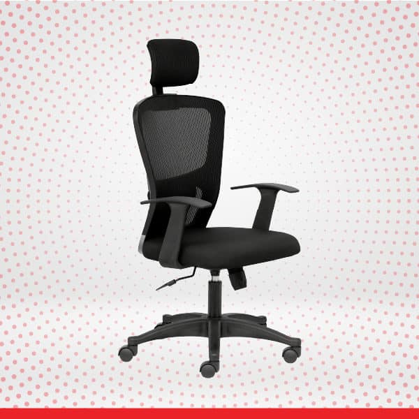FLUID LITE - High Back Ergonomic Chair with Mesh Back & Fixed Arms - Black - Transteel