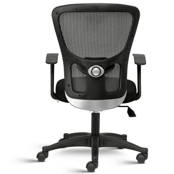 Fluid Lite - Mid Back Ergonomic Chair with Mesh Back & Fixed Arms - Black - TRANSTEEL