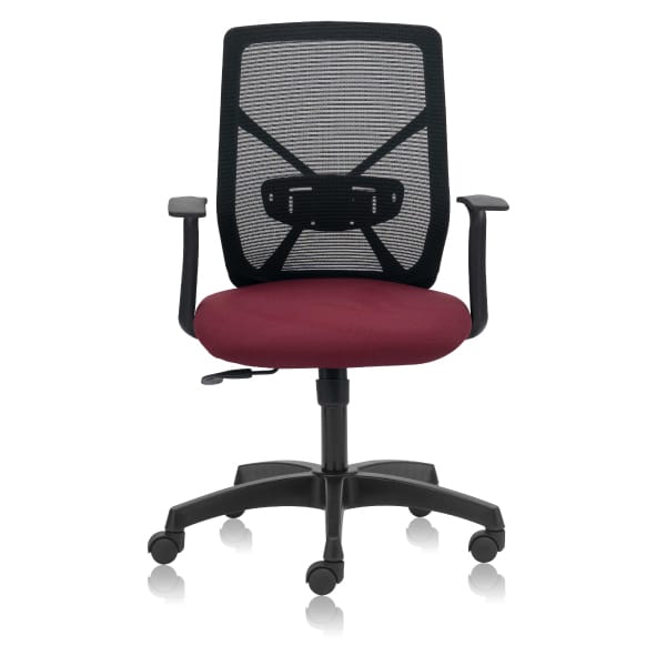 LEAP Medium Back Mesh Chair with Fixed Arms & Adaptable Lumbar Support - TRANSTEEL