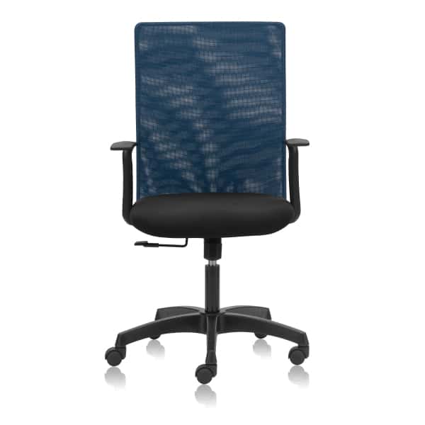 Hello Basics Medium Back Mesh Chair with Fixed Arms and Active Tilt - TRANSTEEL