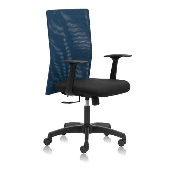 Hello Basics Medium Back Mesh Chair with Fixed Arms and Active Tilt - TRANSTEEL