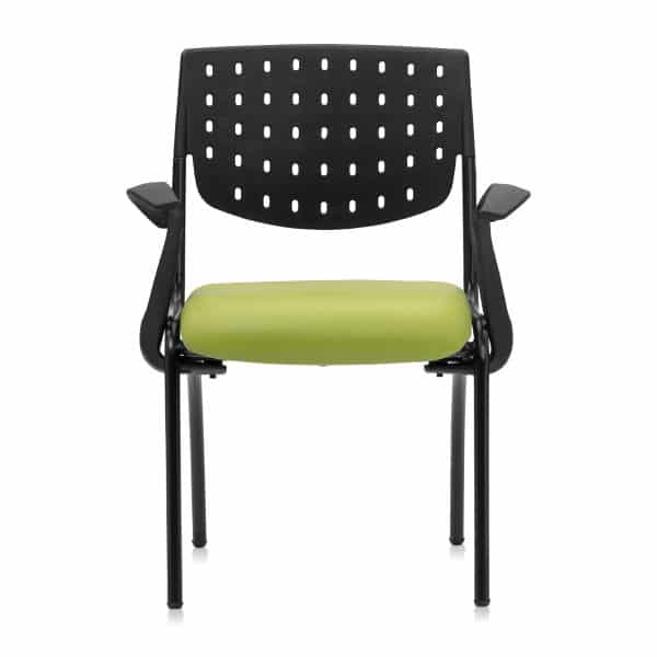 OXYGEN – Visitor Chair With Arms and Leatherette Seat - TRANSTEEL