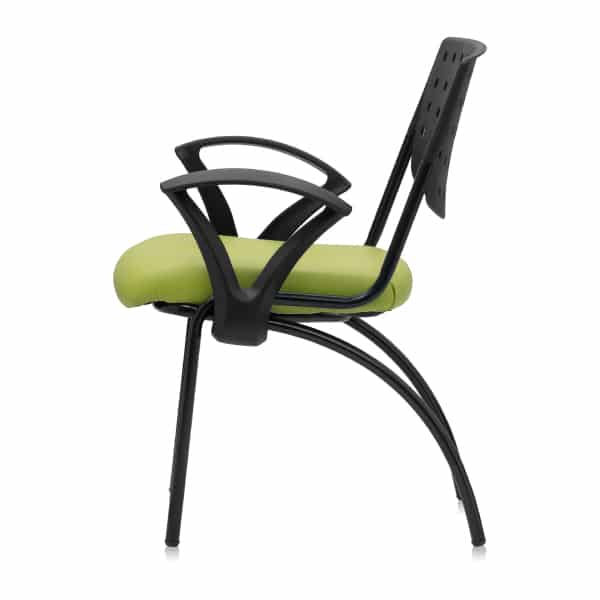 OXYGEN – Visitor Chair With Arms and Leatherette Seat - TRANSTEEL