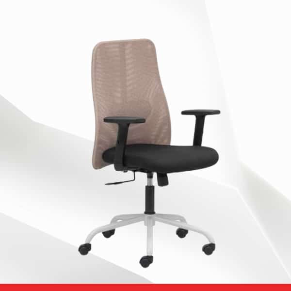 Ace Medium Back Mesh Ergonomic Chair with Adjustable Lumbar and 1Way Adjustable Arms-TRANSTEEL