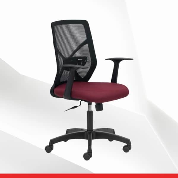 Leap Medium Back Mesh Chair with Fixed Arms & Adaptable Lumbar Support-TRANSTEEL