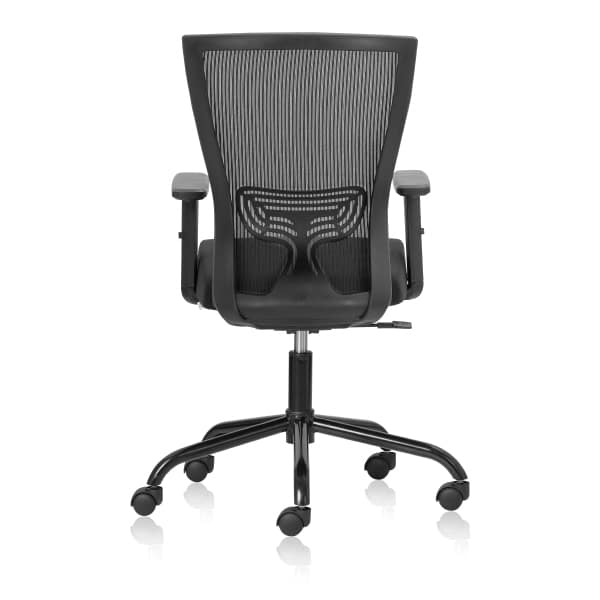 REFLEX-BLACK-Mid Back Ergonomic Office Chair with Mesh Back and Adjustable Arms-TRANSTEEL